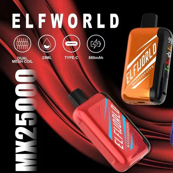 Elfworld MX25000 25K Puffs Disposable Vape Wholesale 0% 2% 3% 5% Nicotine Bulk Buy