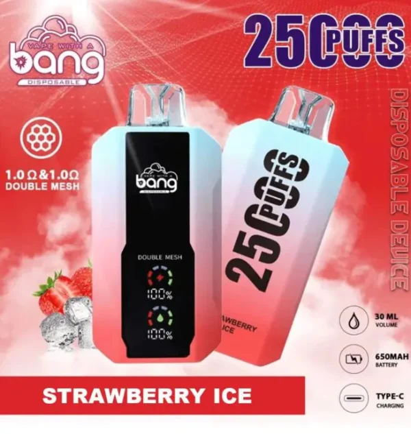 Bang 25000 Puffs 0% 2% 3% 5% Nicotine New LED Display Vape Electronic Cigarette Pod