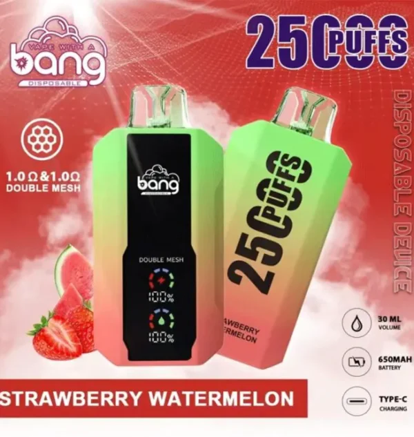 Bang 25000 Puffs 0% 2% 3% 5% Nicotine New LED Display Vape Electronic Cigarette Pod