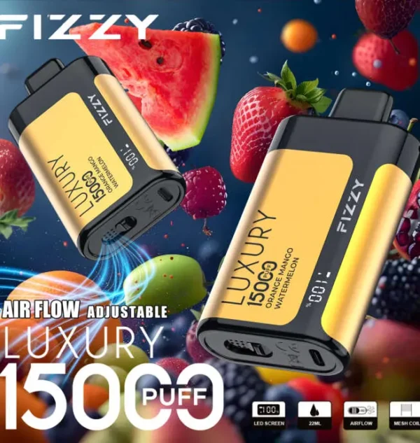 Fizzy LUXURY 15000 15k Puffs Disposable Vape LED Wholesale