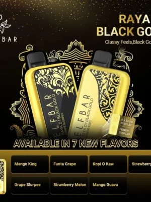 ELFBAR RAYA D1 BLACK GOLD 13000 13K PUFFS Disposable Vape Wholesale Pod seven of flavors