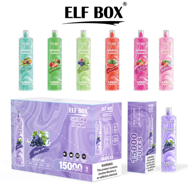 ELF BOX LS15000 Puffs Shisha 0% 2% 3% 5% Nicotine Rechargeable Disposable Vape Bulk Wholesale