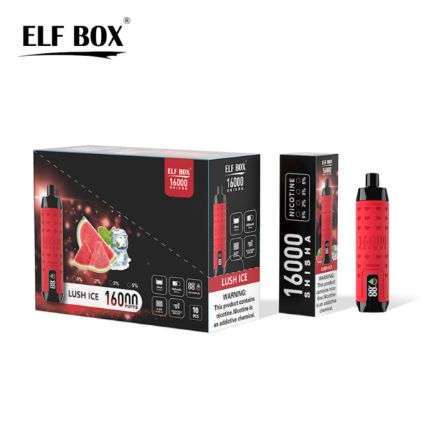 ELF BOX SHISHA 16000 0% 2% 3% 5% Nicotine Rechargeable Disposable Vape Wholesale