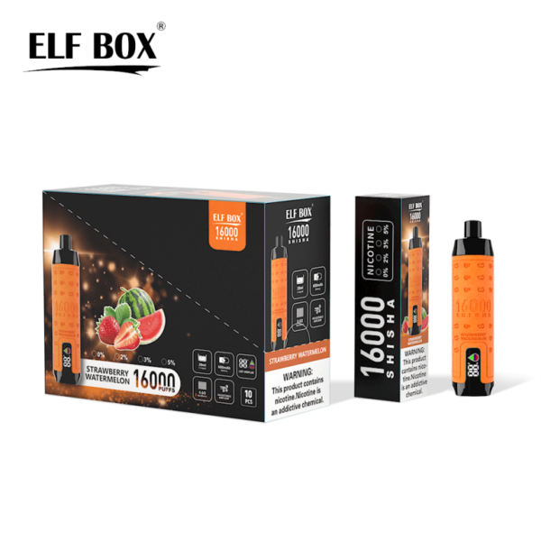 ELF BOX SHISHA 16000 0% 2% 3% 5% Nicotine Rechargeable Disposable Vape Wholesale