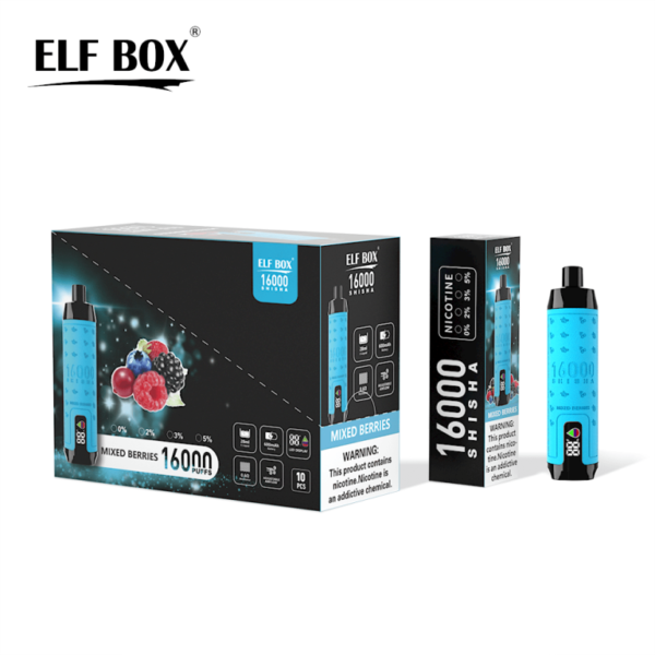 ELF BOX SHISHA 16000 0% 2% 3% 5% Nicotine Rechargeable Disposable Vape Wholesale