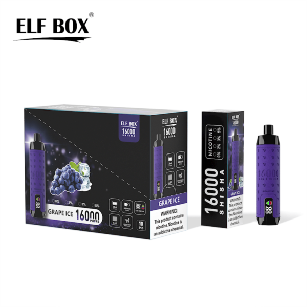 ELF BOX SHISHA 16000 0% 2% 3% 5% Nicotine Rechargeable Disposable Vape Wholesale