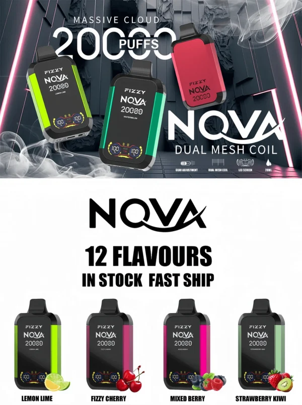 FIZZY NOVA 20000 20K Puffs Original Wholesale Mesh LCD Display Disposable Vape