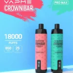 VAPME CROWN BAR 18000 PRO MAX 2% 5% Nicotine 18000 puffs Rechargeable Disposable Vapes