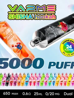 VAPME SHISHA 15000 Puffs 0% 2% 3% 5% Nicotine Rechargeable Disposable Vapes Wholesale