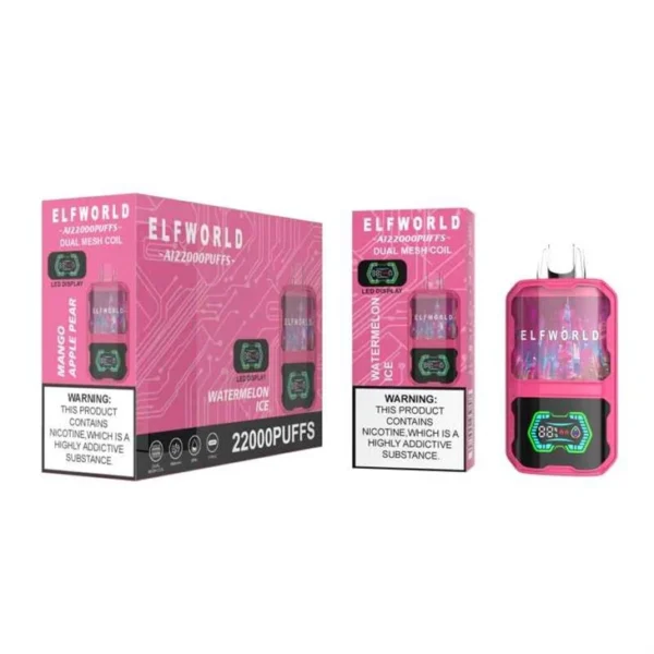 Origianl Elfworld Ai 22000 puffs disposable vape pod 0% 2% 3% 5%