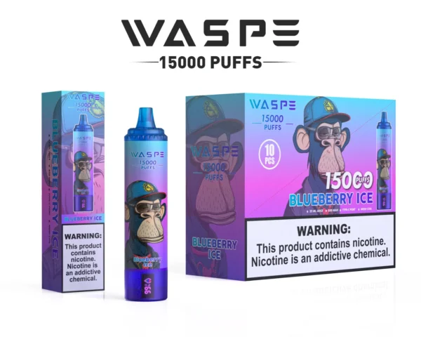 WASPE 15000 15k Puffs 0% 2% 3% 5% Nicotine LED Display Electronic Cigarette Vape Pen