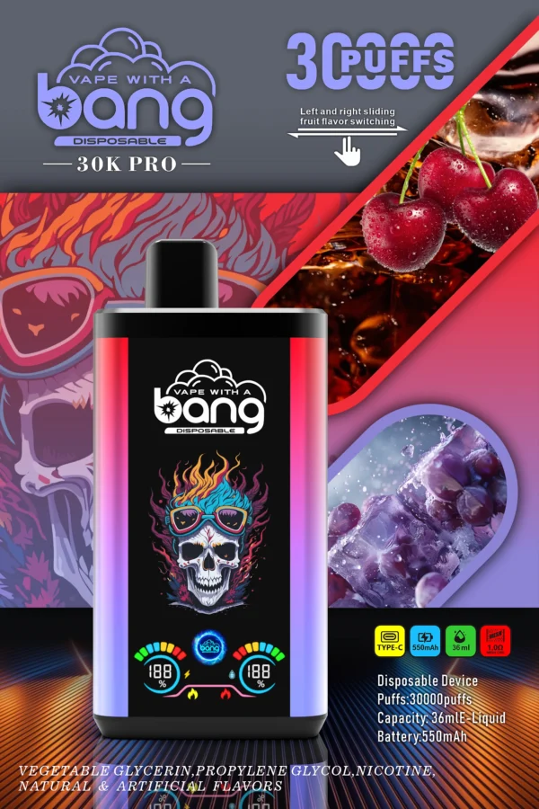 Bang 30000 30k Puffs PRO: Disposable Vape with Liquid 36ml